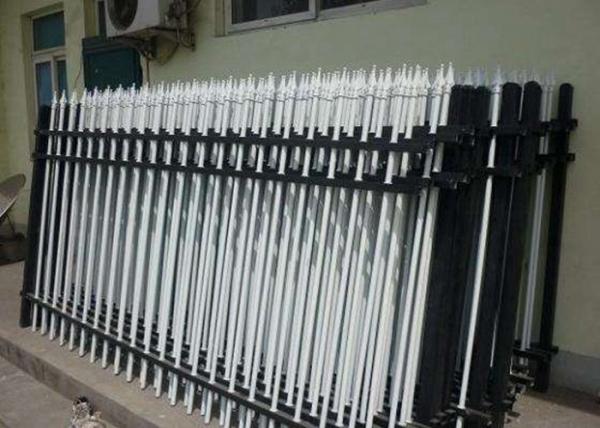 China Security Powder Coated Zinc Steel Picket Fence For Residential , Heat Treated factory