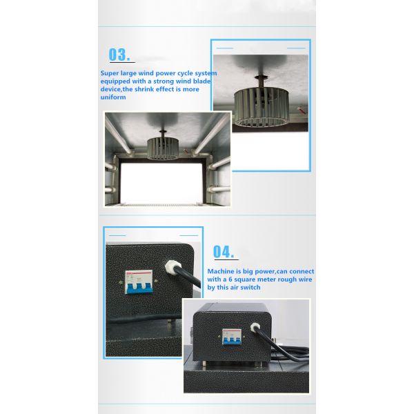 PVC POF Film Heat Tunnel shrink wrapping machine For Books Cartons Bottles