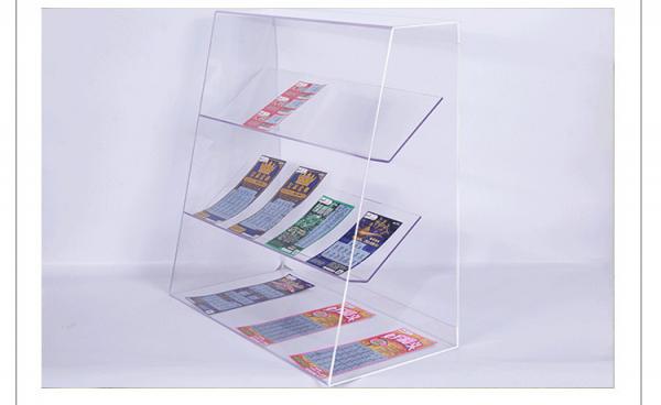 Acrylic Slant-Front Locking Display Case With 3 Angled Shelves