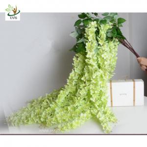 China UVG Green decorative artificial flower with silk wisteria for wedding stage decoration factory