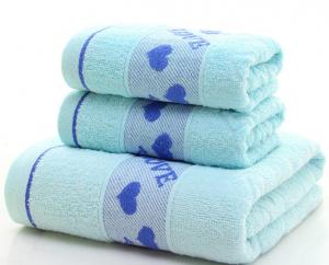 China 3pcs set cotton bath towels face towels factory