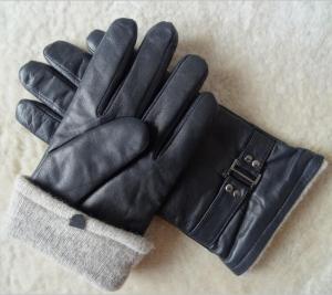 China Wholesale Stock Classic Design genuine Leather men Goat Skin Leather Gloves on sale