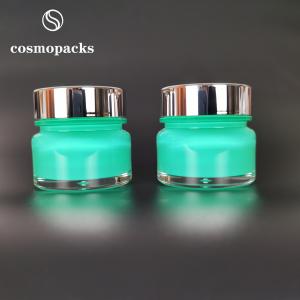 China Light Green Round Facial Mask Cosmetic Cream Jars 30g Good Sealing factory