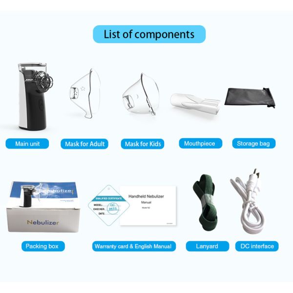Medical Mini Portable Nebulizer Ultrasonic Mesh Inhaler Compressor Nebulizer