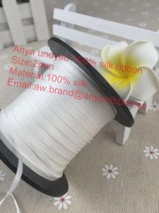 China 2mm undyed 100% pure silk embroidery ribbon,silk ribbon，embroidery ribbon，pure silk ribbon，silk satin ribbon，100% silk factory