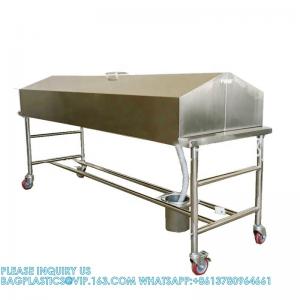 China High Quality Stainless Steel Material Mortuary Trolley With Cover For Funeral Service Equipment on sale
