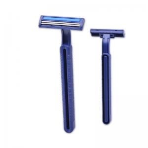 China Twin Stainless Steel Blade Rubber Handle Shaving Razor Disposable factory