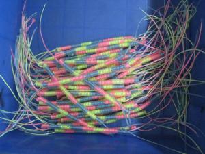 China Rainbow color slim durable plastic spring string coil cords without end just straight line factory