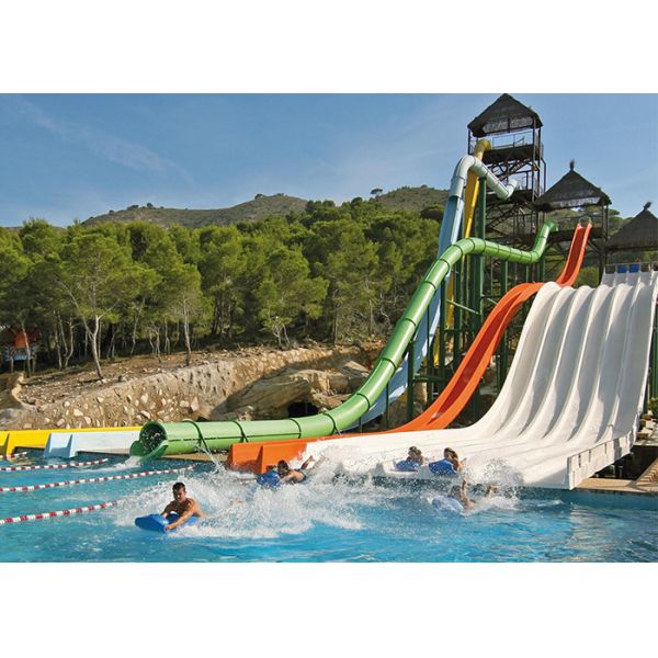 High Speed Water Slides Funny Swimming Pool Water Amusement For Holiday Resort Visitors