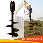 Tungsten Hydraulic Earth Auger For Tractor / Gearbox Hydraulic Earth Drill For
