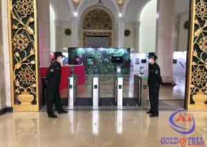 China No Noise Library Exhibition Hall Swing Barrier Gate With Facial Recognition / RFID Card on sale