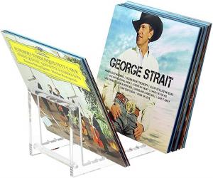 China Perspex Acrylic Cd Display Rack Tower Vinyl Record Shelf Record Dvd Album Display Stand factory