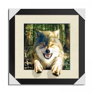 China Stock 5D pictures with Frame 3D Lenticular Pictures Popular Wolf Image on sale