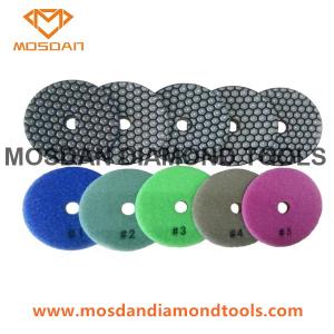 China 4 Inch 5 Steps Shine Light Dry Polishing Pads for Marble Granite factory