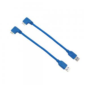 China 20cm Usb 3.0 A Male To Micro B Cable 90 Degrees Right Angle USB Cable factory