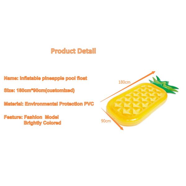 High Durability Pineapple Inflatable Water Toys / Inflatable Float Mat