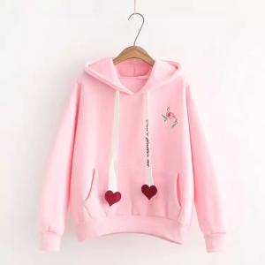 China Knitted Fabric Women'S Oversized Pullover Hoodies Embroidered Custom on sale