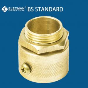China 1 2 BS Brass Fittings Conduit Male Adaptor With Screw C/W Locknut factory