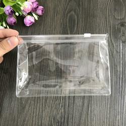 China A5 Rectangle Clear Plastic Pencil Case With Zipper Portable Bag For School Office Stationery factory