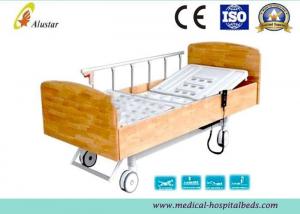 China Wooden Side Board ABS Homecare Electric Hospital Beds With Central Control Brake (ALS-E510) factory