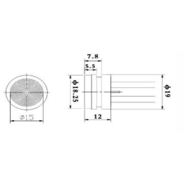19mm 10VDC Powered Mems Silicon Piezoeletric Pressure Sensor for Air and Liquid
