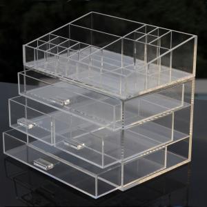 China Clear Acrylic Makeup Organizer Drawer Type Perspex Cosmetic Storage Box Plastic Makeup Box on sale
