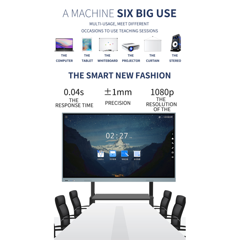 86 inch interactive flat panel multi touch screen interactive smart board display whiteboard manufacture
