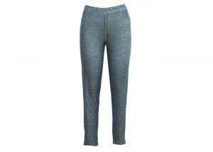 China Knitted Ladies Casual Pants Fake Denim Dress Trousers Double Needle Stitch On Waist Band factory
