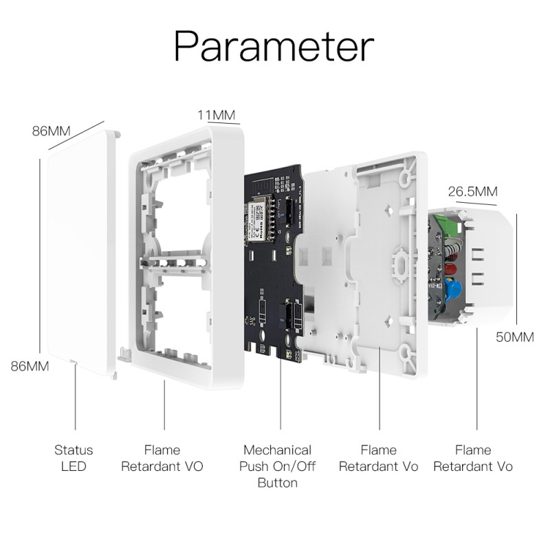 No Internet Required Wireless Remote Control Switches LED Light Push Button Wall Switches Tuya Smartlife APP Alexa Googl