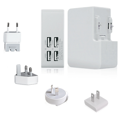 US plug 4 USB universal adapter mini travel adapter