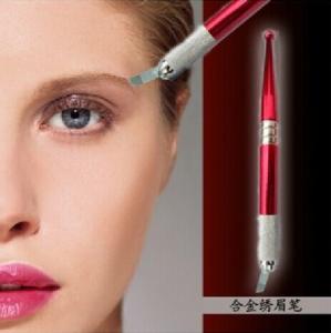 China Stalidearm Blue &amp; Red Two Colors Aluminum Eyebrow Manual Permanent Makeup Pen factory