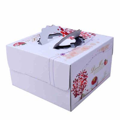 China Square Birthday Cake Custom Packaging Boxes Food Grade Lvory Paper 400gsm - 800gsm factory