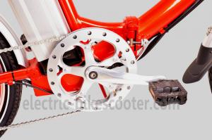 China Red Citizen Lightweight Electric Folding Bike 20 Inch 36V 250W V Brake factory
