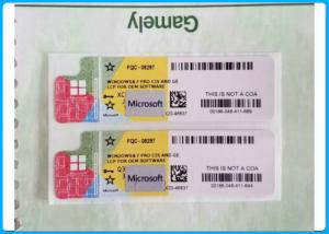 China Microsoft 32bit / 64bit COA/ Genuine OEM Windows 7 Product Key Codes anti - counterfeit label factory