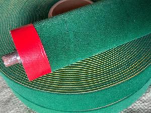 China Green Velvet With Adhesive Backing Rough Surface Rapier Loom Self-Adhesive Roller on sale
