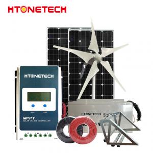 China Mono B Grade Grid Connected Solar System With Horizontal Axis Wind Turbine Generator on sale