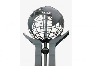 China Globe Matt Finish Modern Stainless Steel Sculpture Art Design For Square Decor factory