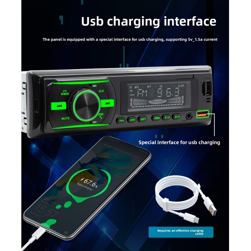Creatall Universal Car MP3 Player with BT Wireless Positioning USB Amplifier & Radio MP3 Player for Car Use