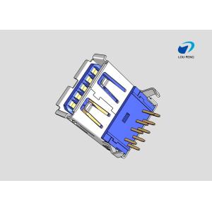 Buy cheap 3.0MM USB A TYPE 9PIN FEMALE 90 ° Gold-Plated BLUE from wholesalers