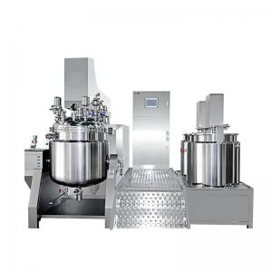 China Homogeneous Vacuum Emulsifying Machine Hydraulic Lifting Cosmetic Cream Mixer on sale