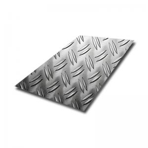 China 201 Checkered Stainless Steel Sheet With Double Row Floral Pattern on sale
