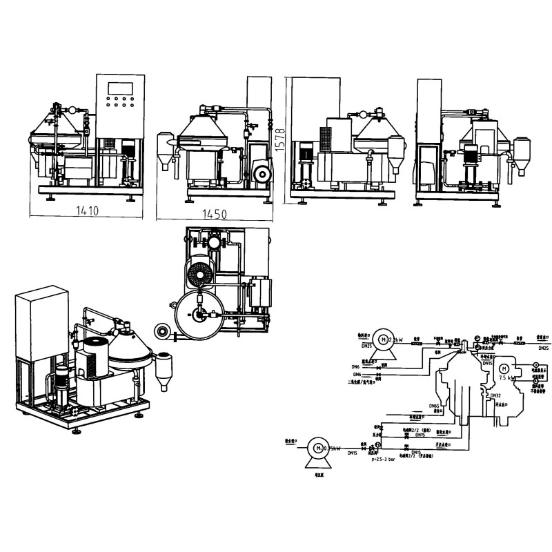 Self Cleaning Beer Yeast Disc Stack Centrifuges Separator For Clarification