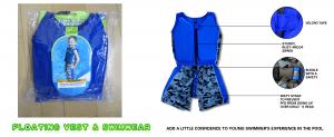 China Customized blue boys vest , child kids floating swimwear, babies bathing suits XS size factory