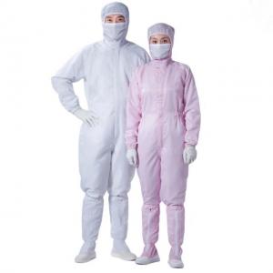 China Dust Free Cleanroom Supplies Clothes Class 100 1000 ESD Coverall Protective Suit factory