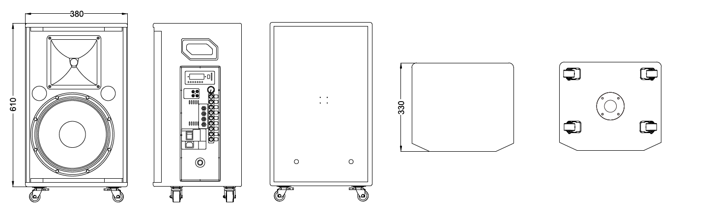 12 Inch Trolley Portable Speaker With Wheels Wifi Loudspeaker