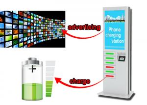 China Commercial Advertising Cell Phone Charging Station Kiosk, 42 Inch LCD Screen Digital Signage factory