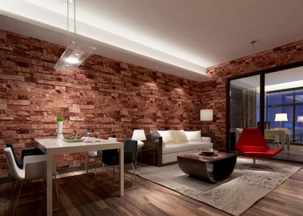 China Removable 3D Brick Effect Wallpaper , Living Room Wall Covering with 0.53*10M size factory