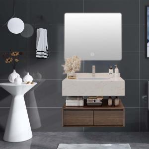 China Smart Mirror Wall Mount Bathroom Vanity Waterproof Walnut Bathroom Vanity on sale