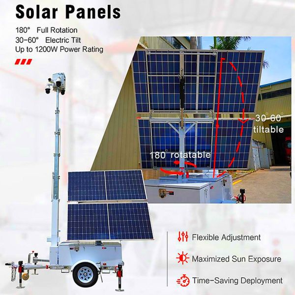 Simple Solar Light Tower Quick Deployment Mast Height 3.5M Quick Deployment Telescopic Solar LED Light Tower