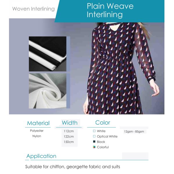 Custom Cotton Polyester Shirt Interlining Top Fuse Shirt Collar Fusing Interlining